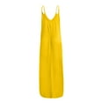 thumbnail image 4 of Ersazi Maxi Dresses for Women 2024 Fashion Women Sexy Plus Size Sleeveless Pockets Camisole Long Dress Sexy Dresses for Women Yellow M, 4 of 5