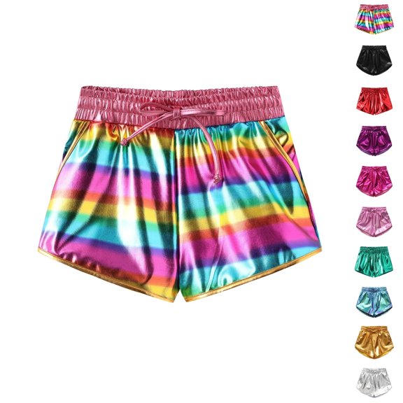 Bmisegm Kids Shorts Girls Children Dance Practice Pants Modern Summer Flat Angle Height 110-150Cm Shorts for Boys Multicolour 130