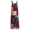 thumbnail image 6 of JULMCOMO 4th of July Jumpsuits for Women 1776 Plus Size Wide Leg Independence Day Rompers Stars Stripes Sleeveless American Flag Jumpsuits with Pockets Multicolor 3XL, 6 of 7