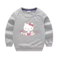 thumbnail image 5 of Jersey informal de algodón puro de nuevo estilo para niños de Hello Kitty, suéter de cuello redondo con estampado bonito para niños y niñas, Top para niños, 5 of 5