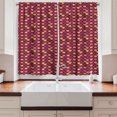 thumbnail image 2 of Ambesonne Fish Scale Kitchen Curtains, Modern Arc Shapes, 55"x39", Maroon Pink and Yellow, 2 of 3