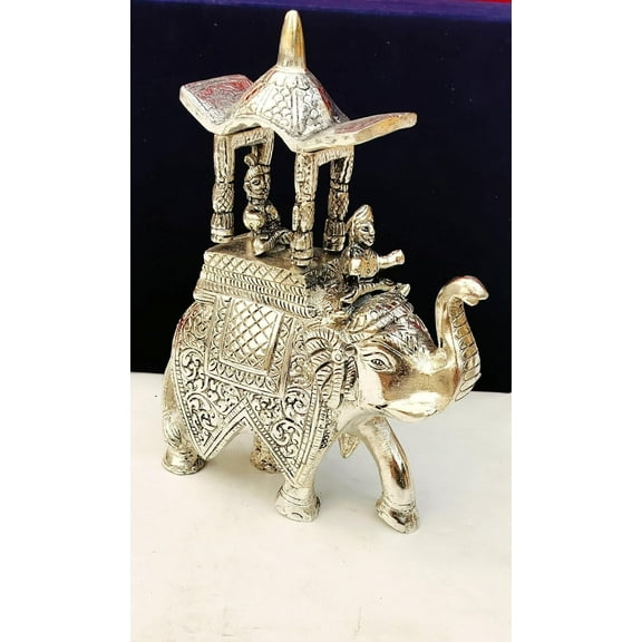 Antique German silver MAHARAJA HATHI with velvet box pack , set of 2 elephants