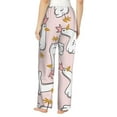 thumbnail image 3 of Disketp Goose Queen Print Women'S Comfy Pajama Pants Casual Drawstring Palazzo Lounge Wide Leg Pants, 3 of 9