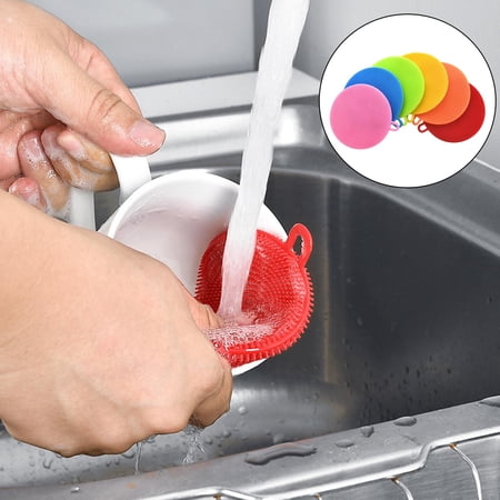 6Pcs Dishwashing Brush Tool Scouring Pads Reusable Multicolor Insulation Pads