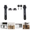 thumbnail image 3 of 1 Set Practical Barn Door Limiting Stopper Sliding Door Floor Guide (Black), 3 of 7