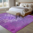 thumbnail image 4 of 8x10 Area Rugs for Living Room, Boho Floral Non Slip Area Rugs for Kitchen Bedroom Entryway, Purple Flowers Vintage Bohemian Watercolor Washable Carpet Runner Rug Floor Mats for Bedroom Home Decor, 4 of 8