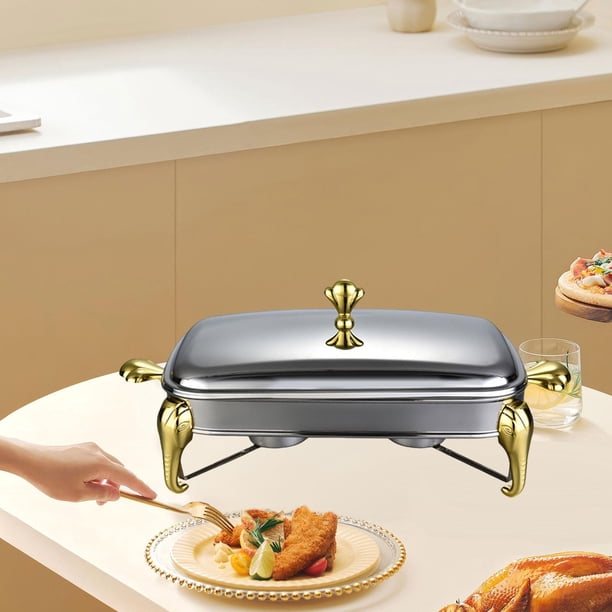 Plato para frotar BLESIY juego de Buffet calentador de comida de Acero inoxidable