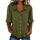thumbnail image 2 of Neewe Womens Button Down Shirts Plain Lapel 3/4 Sleeve Tops Elegant Dressy Blouses Business Casual Outfits, 2 of 5