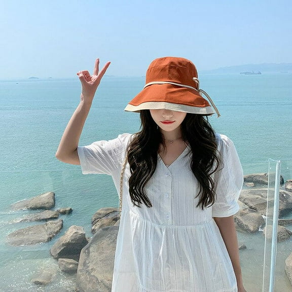 CoCopeanut Autumn Summer Hats for Women Sun Protection Casual Bucket Hat Female Wide Large Brim Outdoor Travel Fashion Foldable Lady Panama