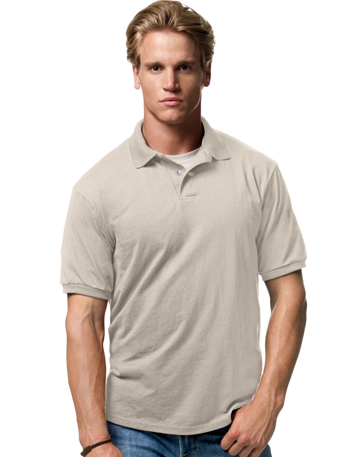 Hanes Men Crewneck Short Sleeve polo 