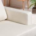 thumbnail image 4 of ZENSTYLE Modern Accent Chair Elegant Sofa Chair Soft Linen Fabric Solid Wood Legs for Living Room Office Beige, 4 of 9