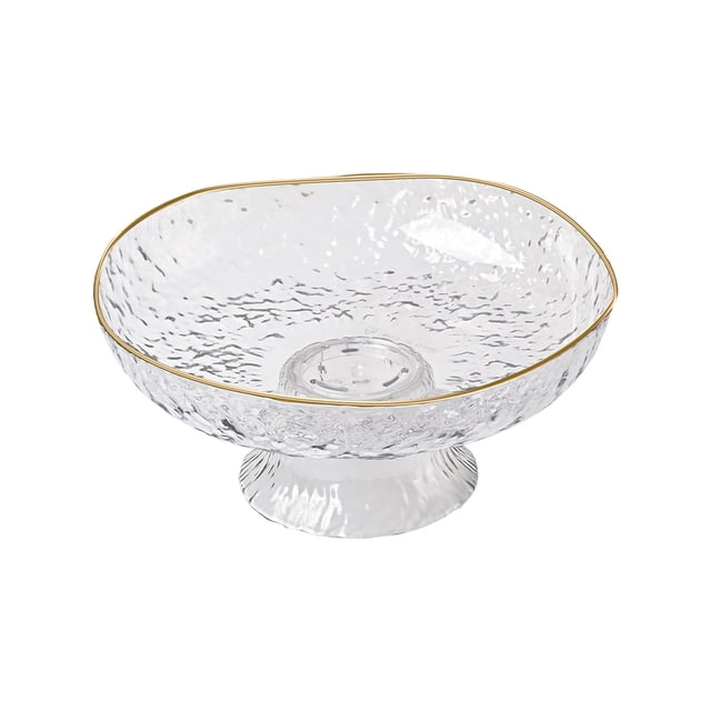 Bwiyojiz 9.84x4.33" Fruit Bowl Kitchen Strainer Round Vegetable Basket Buffets Plates Multiuse Large Container Centerpiece Home Storage & Organization, Pvc, Clear, Gifts for Friend