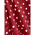 thumbnail image 6 of Red Polka Dot Ruffle Hem Tie-Front Spaghetti Strap Cami Mini Dress, 6 of 6