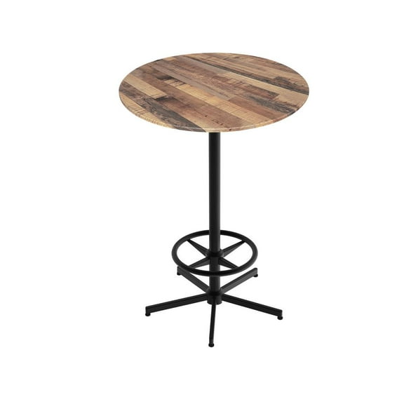 Holland Bar Stool 42" Tall OD216 Indoor/Outdoor All-Season Table with 36" Diameter Rustic Top