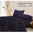 thumbnail image 5 of RUVANTI Flannel Sheets King Size - 100% Cotton Brushed King Size Sheets Set - Deep Pockets 16 Inches Bed Sheets - All Seasons Breathable & Extra Soft - Warm & Cozy, 4 Piece, Yankees Blue, 5 of 8