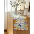 thumbnail image 5 of Table Runner 48 Inches Long for Kitchen Dining, Sunflowers Dresser Scarf Farmhouse, Dining Table Decorations for Wedding/Parties, Spring Flowers Butterflies Hydrangea Watercolor 13 x 48 In, 5 of 8