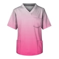 thumbnail image 1 of Men's Short Sleeve V Neck Gradient Print Chest Pocket Carer Top 4XL, 1 of 3