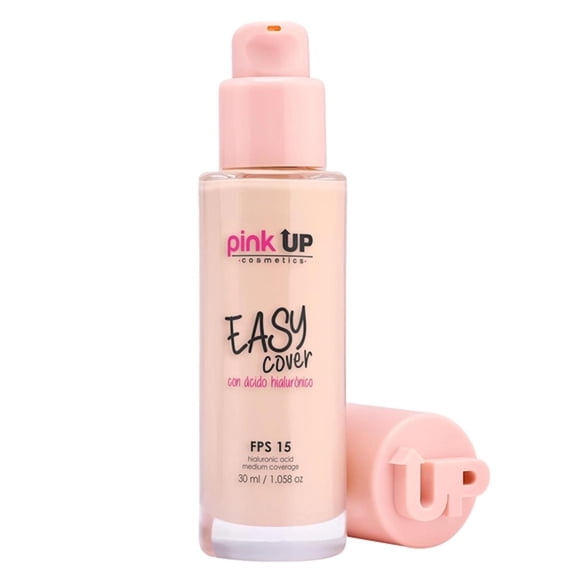 Pink Up Easy Cover Maquillaje Liquido Cobertura Media Base De Agua piel