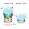 thumbnail image 2 of Lsque Gnomes On The Beach Pattern Telescopic Pencil Bag Pen Holder Stationery Case, Stand-up Retractable Transformer Bag Organizer, 2 of 6