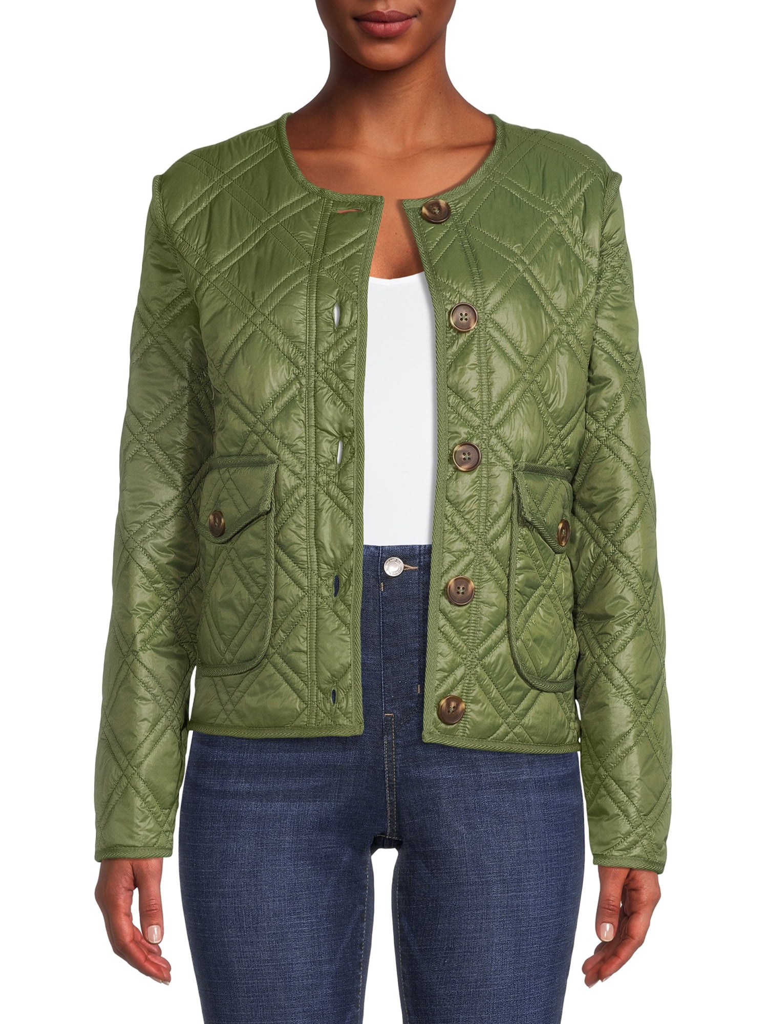 Time and Tru Women's Quilted Jacket - Walmart.com