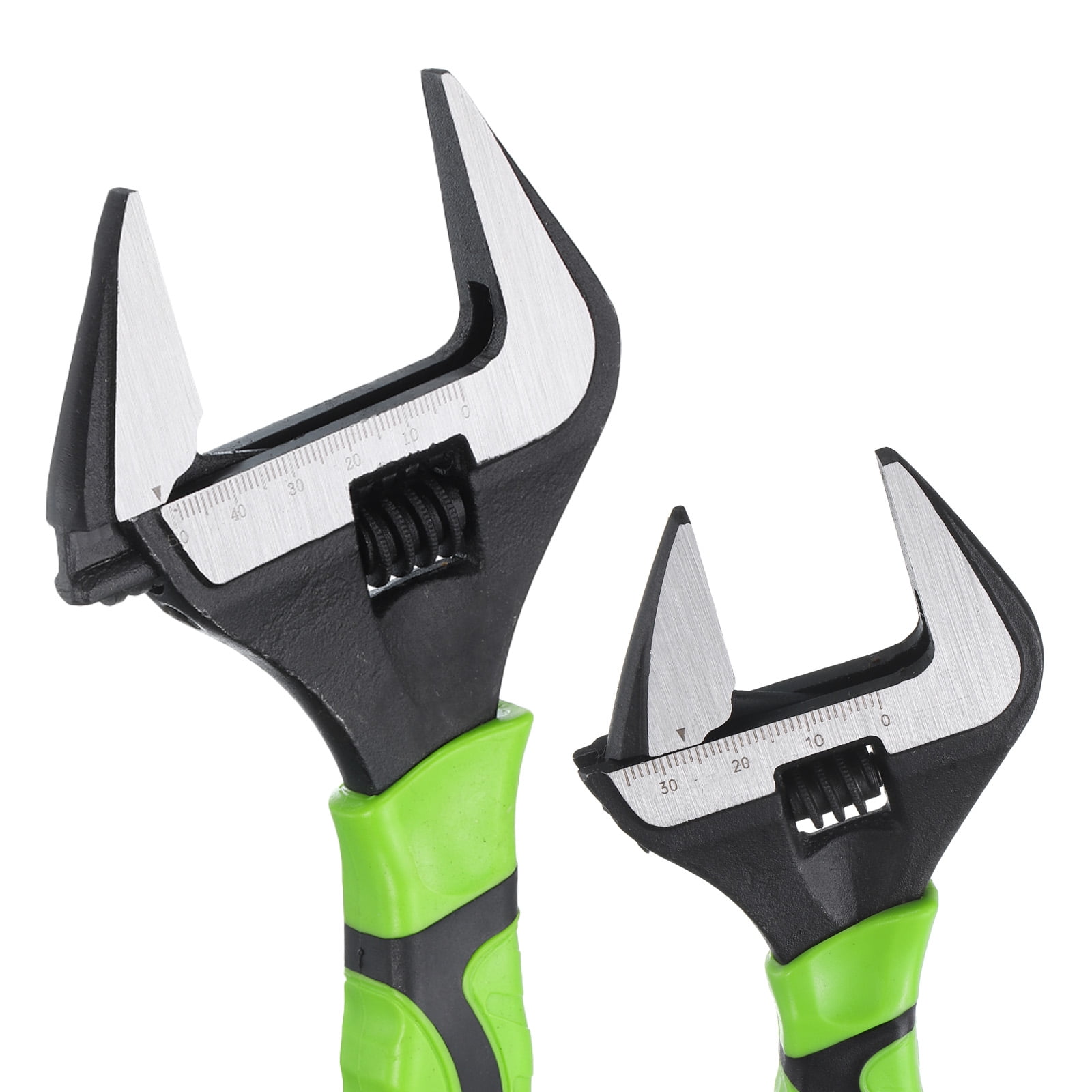 1pcs Adjustable Wrench 10" CR-V Universal Spanner Wide Opening, Black/Green