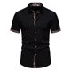 thumbnail image 1 of Mens Manga Corta Botón Abajo Camisas Empalmadas Girar Abajo Cuello, Ligero Negocio Casual Hombres Camisas de Verano, 1 of 9