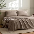 thumbnail image 6 of Bare Home Premium 1800 Collection 4-Piece Bed Sheet Set with Envelope Pillowcases, King, Taupe, 6 of 9