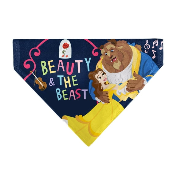 Disney Pet Bandana Beauty and the Beast Belle Dancing Pose Blue Multi Color Slip On Collar Bandana Only