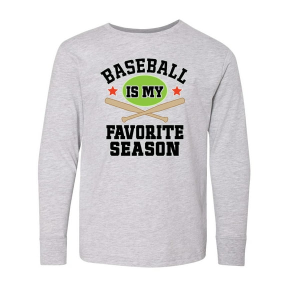 Inktastic Baseball Is My Favorite Season Long Sleeve Youth T-Shirt