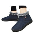 thumbnail image 3 of Gyexs Womens Snow Boots Ankle Booties Waterproof Winter Warm Furry Boots Synthetic Leather Side Zip Fashion Boots, Blue, Size 8, 3 of 7