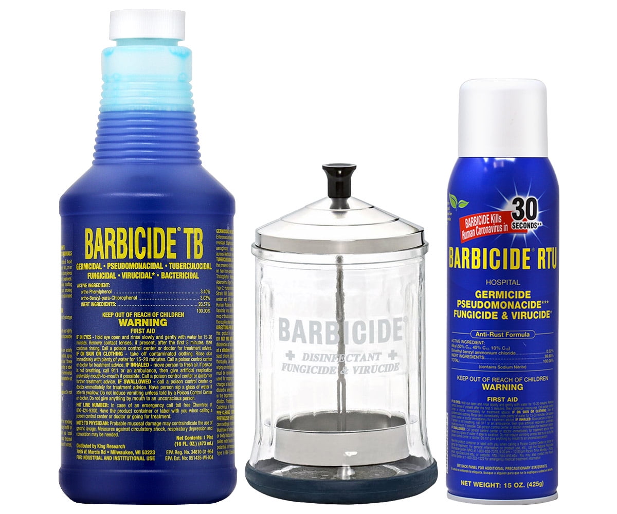 King Research Barbicide Disinfectant Plus TB 16oz   Mid Jar   Ready to