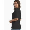 thumbnail image 3 of Women's Short Sleeves T Shirt Casual V Neck Solid Casual Sweatshirt, 3 of 4
