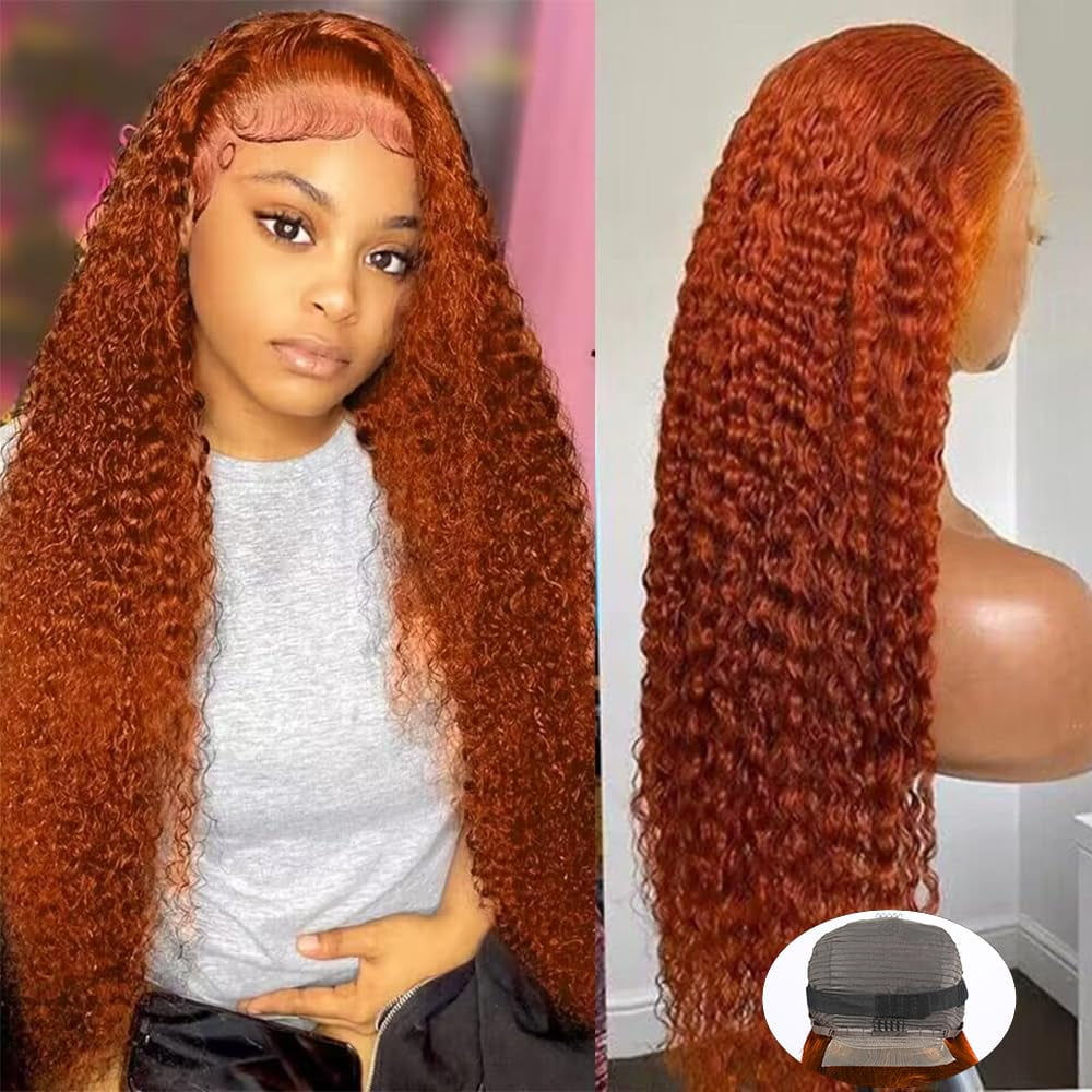 Ginger Orange Lace Front Wigs Human Hair 13x4 Deep Wave Lace Front