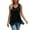 Black, variant on Women’S 2-In-1 Sleeveless Lace Tank Top, Casual Button Detail Mesh Vest, Polyester, 1pc, Sizes S To Xxxxxl