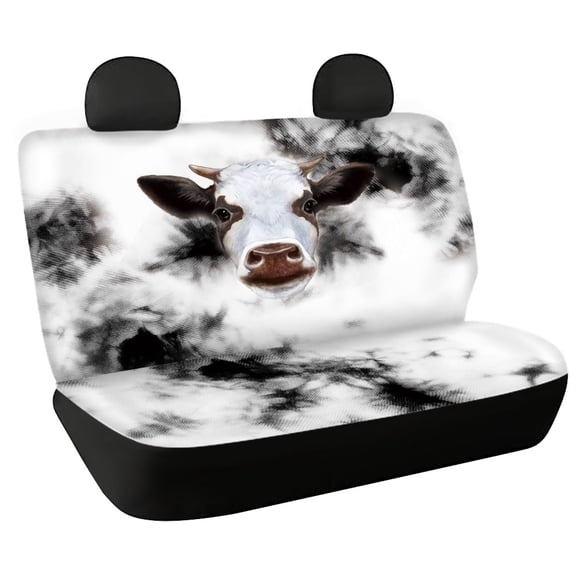 POLERO Watercolor Cow Car Back Seat Covers, Set of 2 Pieces Anti Slip Seat Protector for Pet and Kids, for Cars and Trucks