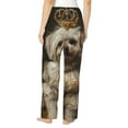 thumbnail image 2 of KLL Womens Regal Dog In Royal Attire Print Pajama Pants Soft Pajama Bottoms for Women Cozy Lounge Pants-Large, 2 of 7