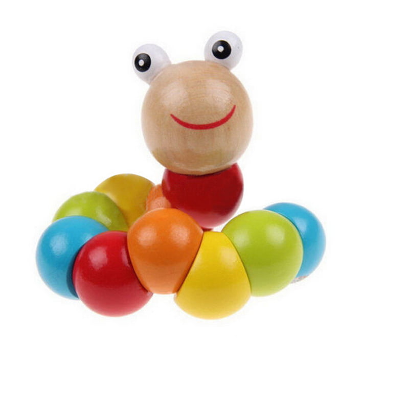 Baby Kids Twist Caterpillar Wooden Toys Infant Educational Development Toy XB YJ 