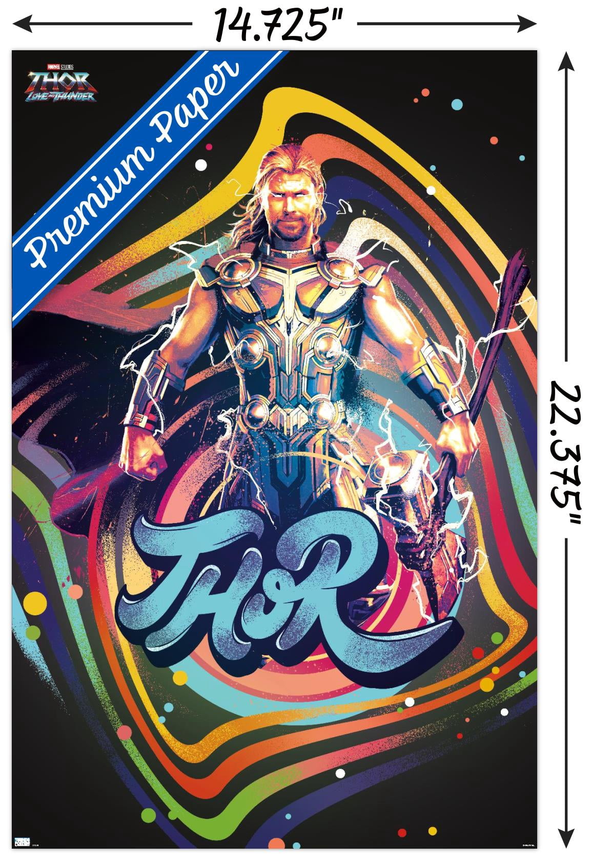 Marvel Thor: Love and Thunder - Squares Wall Poster, 14.725" x 22.375"