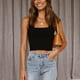 thumbnail image 4 of Moda mujer verano cuello cuadrado sin mangas sólido Casual Tank Top blusa Fridja gh3227, 4 of 9