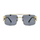 thumbnail image 5 of Gafas rectangulares sin marco, gafas de sol sin montura, gafas de sol modernas de verano con borde , gafas de sol polarizadas para correr, gris negro, 5 of 8