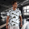 thumbnail image 3 of Wukai Sea Turtle Print Men's Short-Sleeved Mesh T-Shirt,Quick-Dry Short Sleeve Workout T-Shirt-, 3 of 8