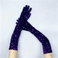 thumbnail image 4 of Sparkly Sequin Arm Sleeves, Long Velvet Glove Sleeves for Women, Evening Glove Sleeves for Prom Wedding Carnival Party and Cosplay Costume Accessories - Purple, 4 of 4