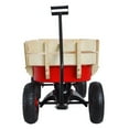 thumbnail image 3 of Irene Inevent Outdoor Wagon All Terrain Pulling with Wood Railing Air Tires Children Kid Garden Wagon Red, 3 of 10