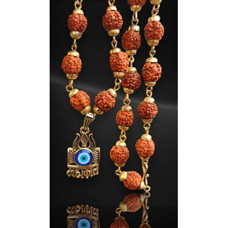 Rudraksha Unisex Indian Spiritual Mahakal Pendant Necklace For Spiritual Growth & Energy