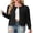 02-Black, variant on JWD Women's Long-Sleeved Crew Neck Scallop Edge Buttoned Cropped Cardigan Knitted Sweater