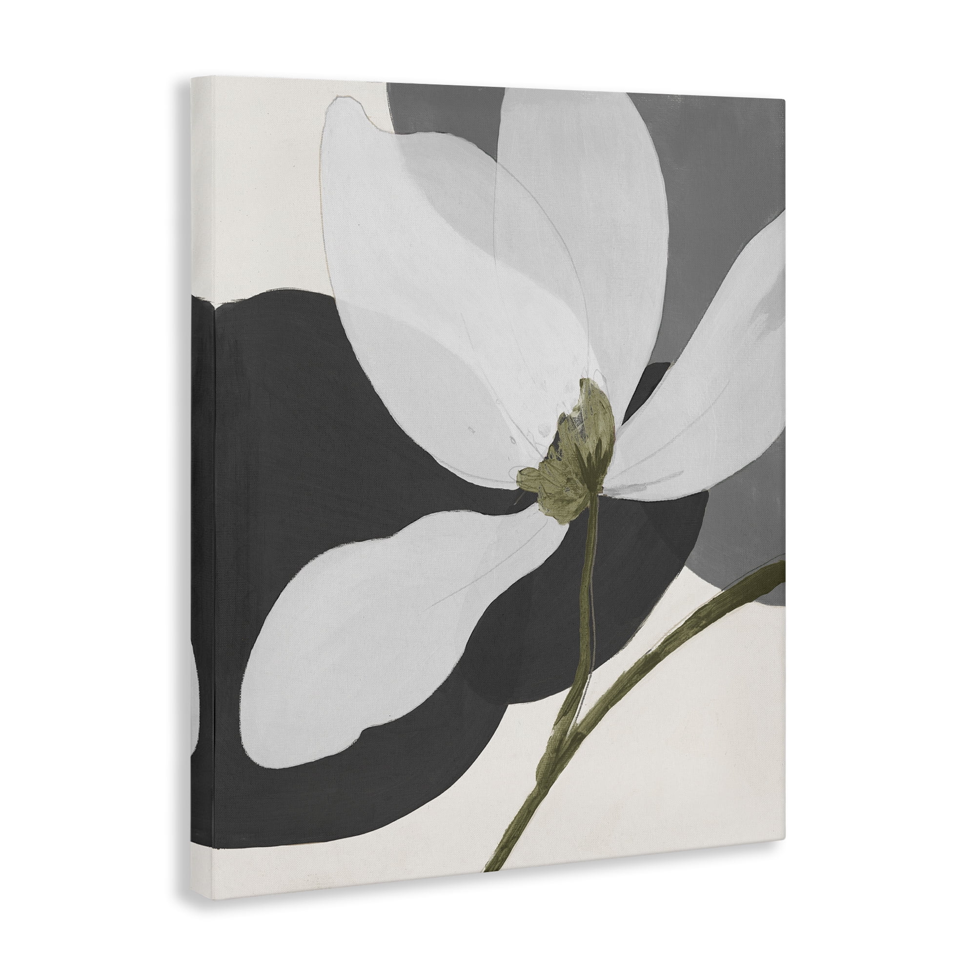 Stupell Industries Abstract Floral Shape Botanical & Floral Painting Gallery Wrapped Canvas Art Print Wall Art, 16 x 20