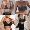 thumbnail image 5 of Wangsaura Women Rhinestone Mesh Tank Top, Sleeveless Crew Neck/V-neck Shiny  Tops, 5 of 5
