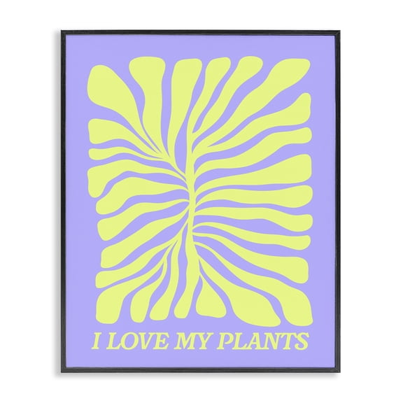 Stupell Industries Midcentury Love My Plants Plants & Flowers Painting Black Framed Art Print Wall Art, 11 x 14