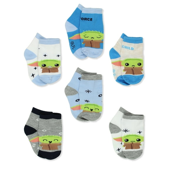 Disney Star Wars Mandalorian Baby Yoda Infant 6 Pack Quarter Socks UT035