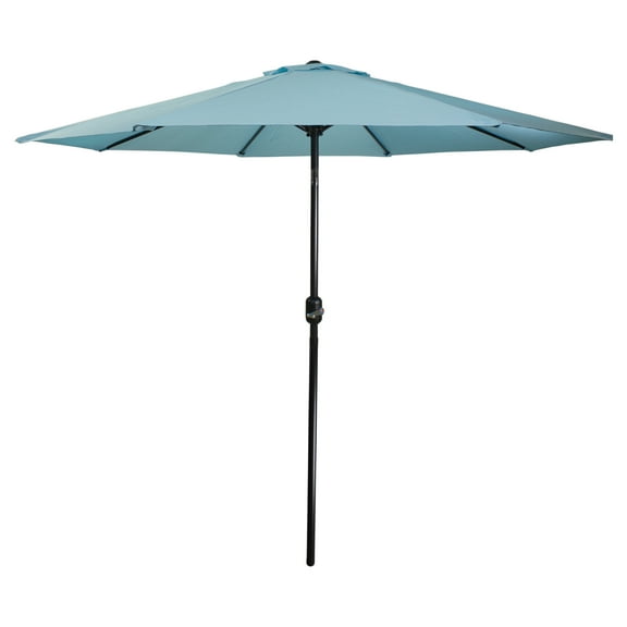 Northlight 9' Outdoor Patio Market Umbrella with Hand Crank and Tilt - Turquoise Blue